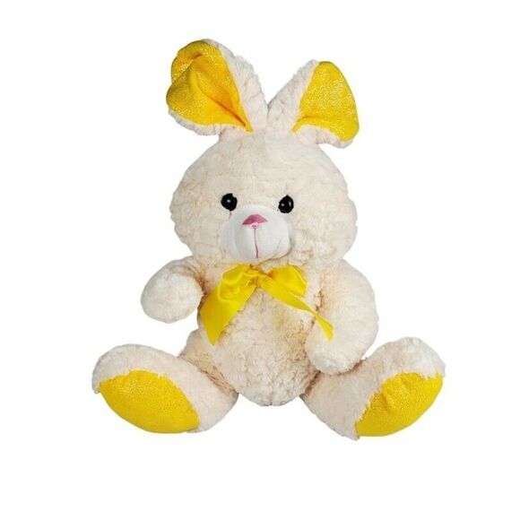 Kellytoy Bunny Rabbit Plush Cream Yellow Stuffed Animal Spring Easter Furry 19" - Picture 2 of 8